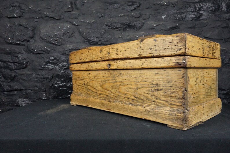 Small Antique Wooden Tool Chest Vintage Pine Trunk Nicely Etsy UK