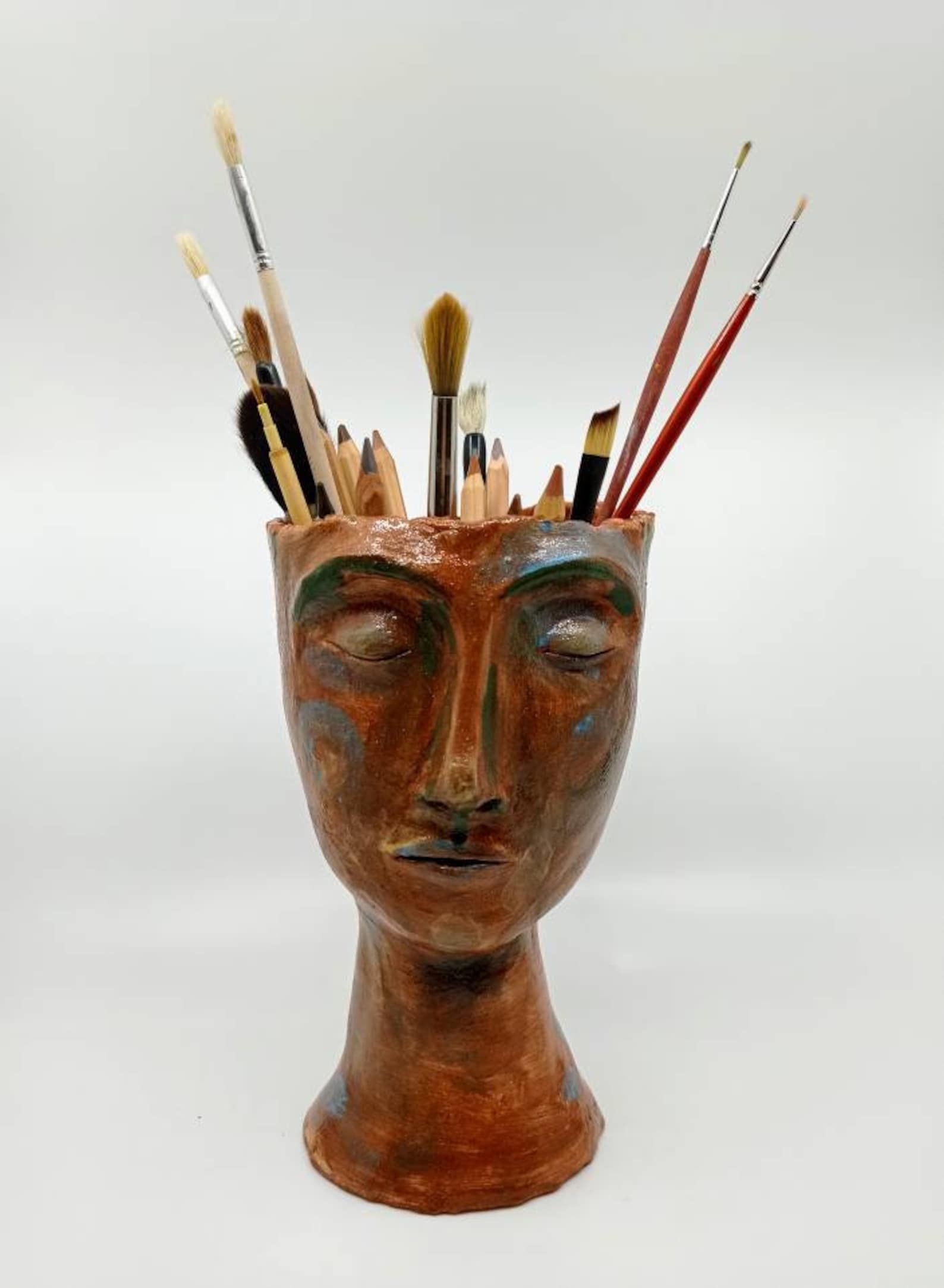 Ceramic head vase Etsy