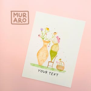 Illustration originale de fée des jardins personnalisée | Aquarelle faite main unique | Tableau Forêt magique Waldorf | Déco pour chambre de bébé sans sexe