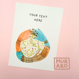 Illustration personnalisée de l'amitié | Aquarelle originale pour le jeton d'anniversaire de votre meilleur ami | Décoration d'intérieur unique en son genre