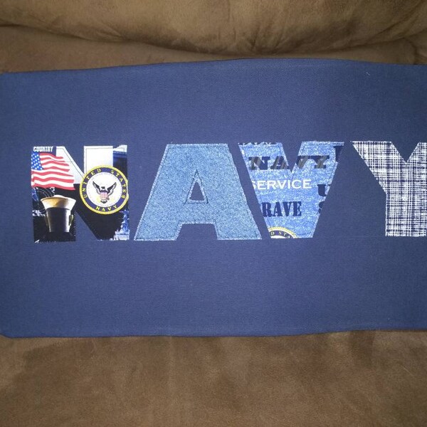 Navy Pillow Etsy