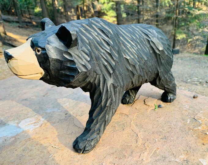 13 Black Bear Wood Carvings Cabin Decor Free Shipping Etsy