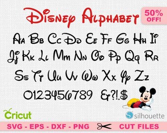 Disney font svg, Walt Disney font svg, Disney svg, Disney alphabet svg, disney font cricut and silhouette cameo, disney font cricut