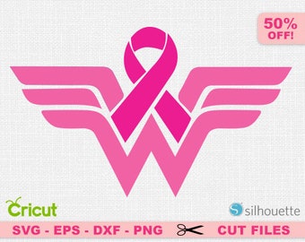 Breast cancer svg, Breast cancer cricut, Wonder woman svg, Wonder woman cricut, Wonder woman breast cancer, Superhero svg, Ribbon svg