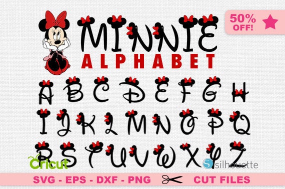 Download Disney font svg Minnie font svg Disney svg Disney alphabet ...