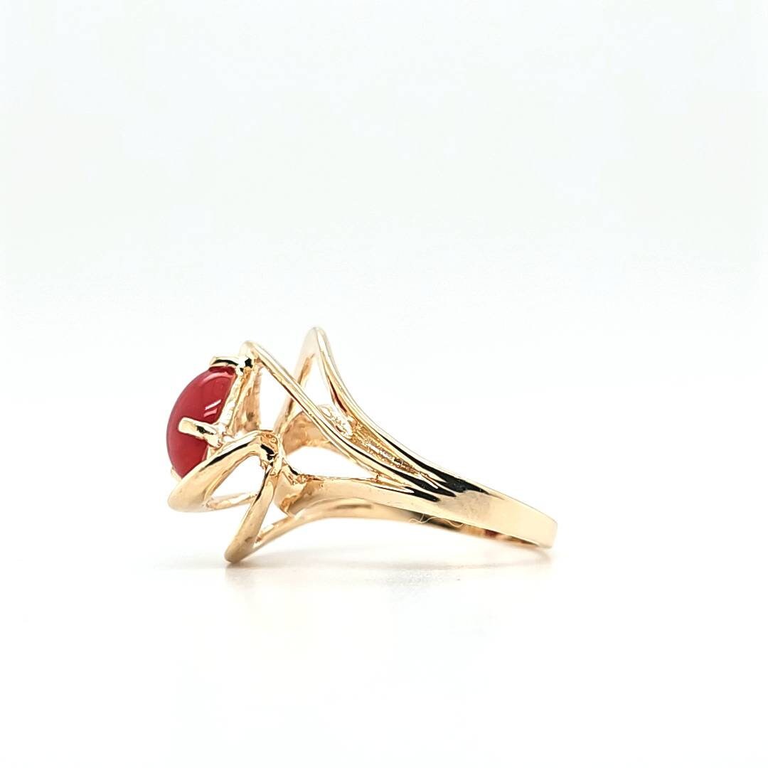 nff☆holy rood ring 10.41 Grams Size 10.5 Estate 14k Yellow Gold .50ct Ruby