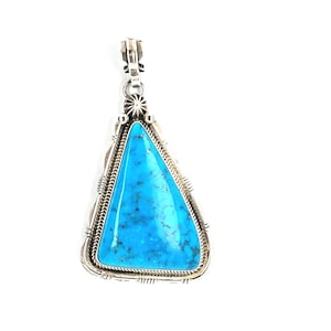 Old Kingman Turquoise & Sterling Silver Pendant.