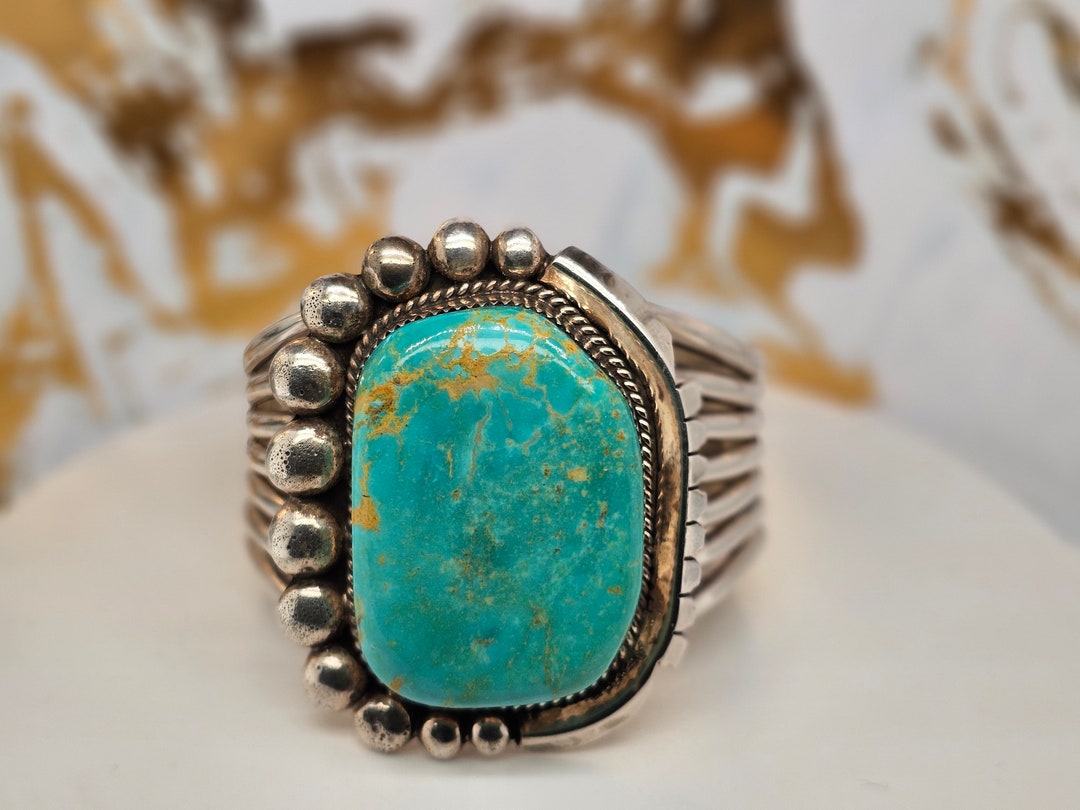 Circa 2000, Handmade Navajo Native American Sterling Silver Kingman ...