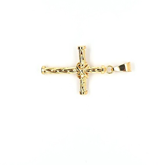 Circa 1980, a 18k yellow gold cross pendant. - image 4