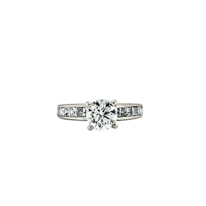Vintage 14k White Gold Diamond Engagement Ring, 1.09ct Round Brilliant, Size 6.5