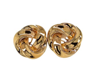 Pendientes estilo nudo vintage en oro amarillo de 14 k.