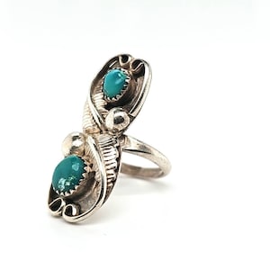 Carico Lake Turquoise & Sterling Silver Ring. Size 6.75