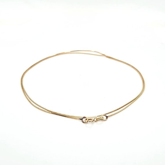 Circa 1990, a 16" long 0.6mm 14k yellow gold box … - image 5