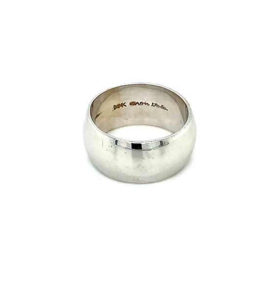 Circa 1990, Half Round Band, 9.8mm Wide, 14k Whit… - image 2