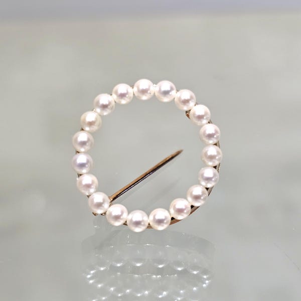 Vintage 585er Gelbgold Pin mit Perle.