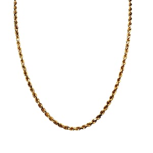 14k Yellow Gold Solid Rope Chain. 22&quot; length x 2mm width