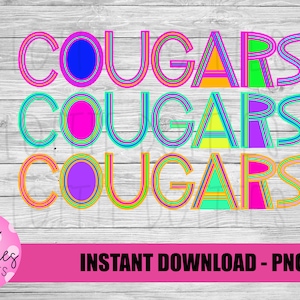 Cougars PNG - Cougars sublimation design - Digital Download