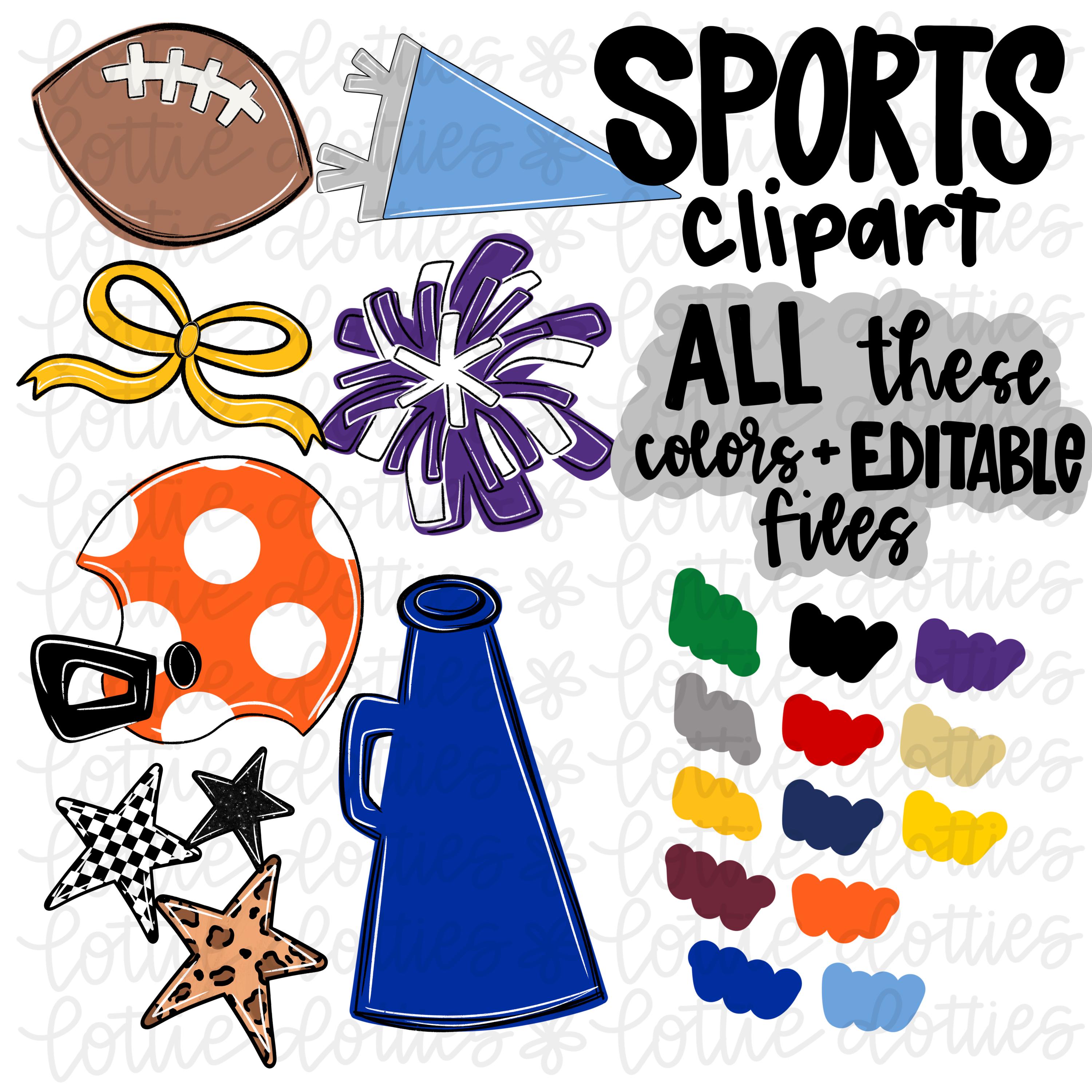 Sports Clipart Pack -  sublimation design - Digital Download