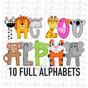 Zoo Alpha - Zoo Alphabet - Alpha Pack - Alfabeto Clipart - Download instantâneo