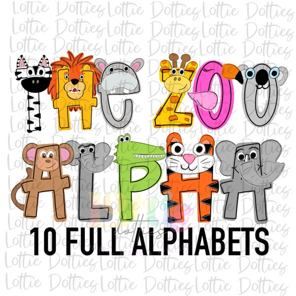 Zoo Alpha - Zoo Alphabet - Alpha Pack - Alphabet Clipart - Instant Download