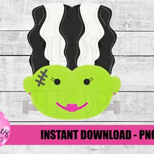 Bride of Frankenstein Png  - Halloween Sublimation Design - Kids Halloween Design - Digital Download