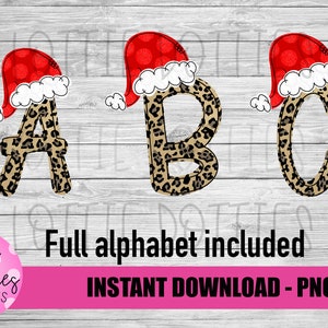 Christmas Santa Hat Alpha Pack - Christmas Png - Christmas Alphabet - Christmas alpha pack - Digital Download