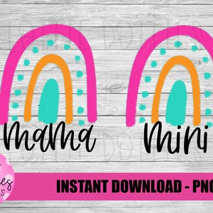 Regenbogen Mama und Mini Png - Mama Sublimation Design - Mini Sublimation Design - digitaler Download
