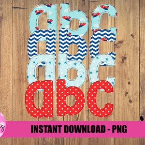 Boys Faux Applique Alphabet - Alpha Pack - Alphabet Clipart - Instant Download - Airplane Alpha Pack - Boy Alpha Pack