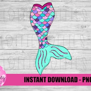 Mermaid Tail PNG - Sublimación de cola de sirena - Descarga digital