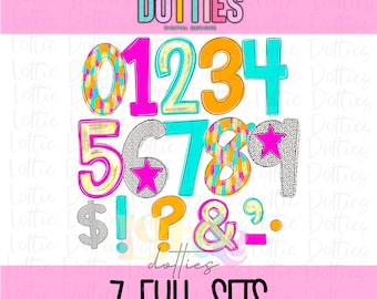 Poppy Numbers  Alpha Png - Bright Paint Splash Alpha Pack - Digital Download