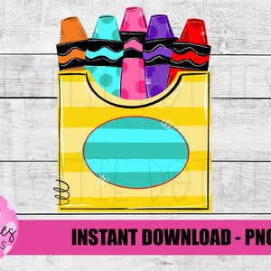 Crayon Box Png - School Sublimation Design - crayon design - Digital Download