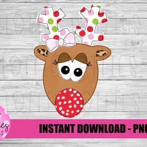 Girl Reindeer Png - Christmas Sublimation- Digital Download