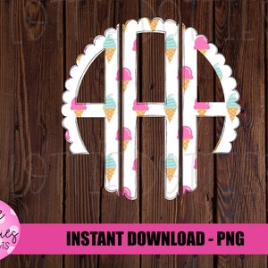 Helado Faux Applique Alfabeto - Alpha Pack - Alphabet Clipart - Descarga instantánea - Alfabeto helado