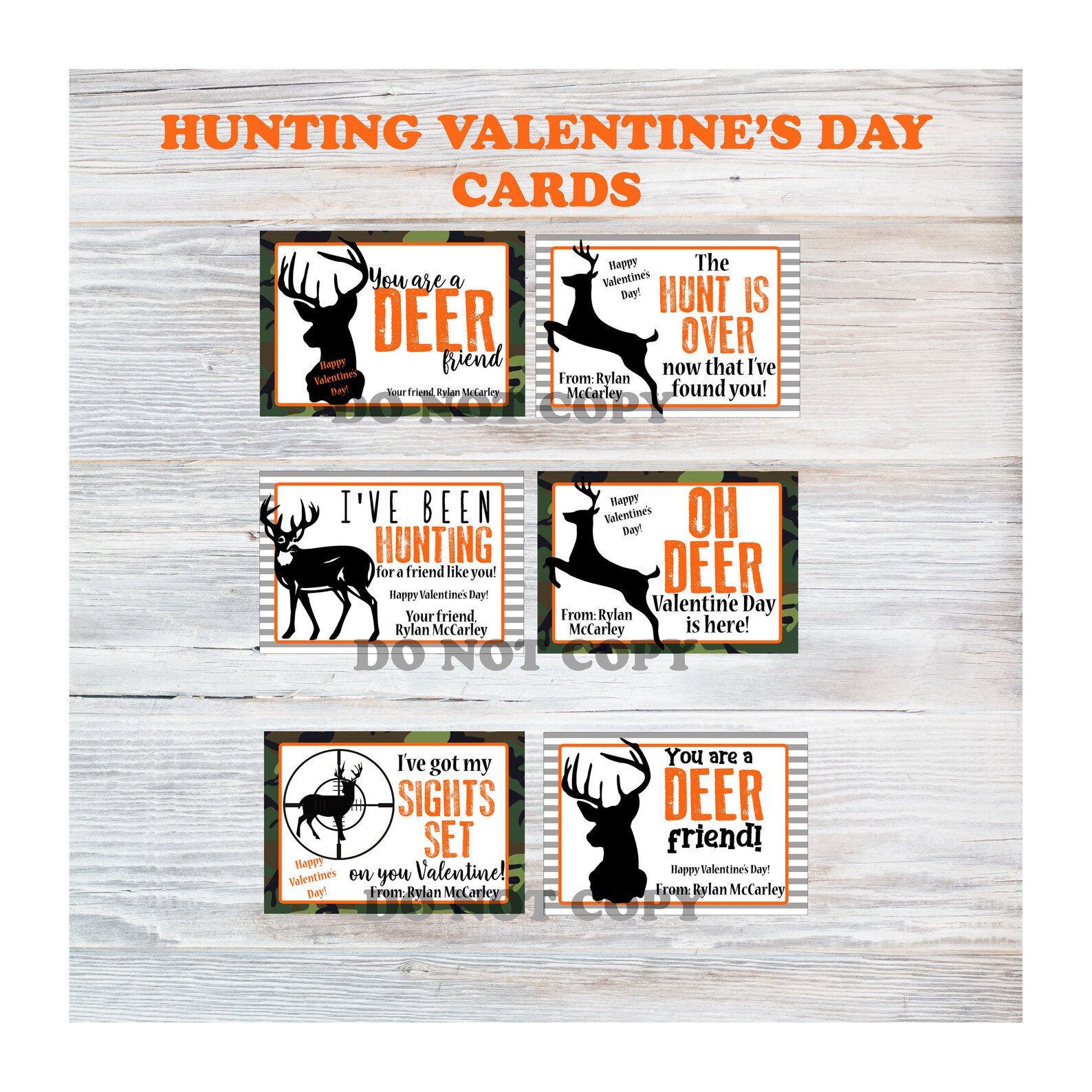 Hunting Valentine's Day Cards Printable Valentine's | Etsy