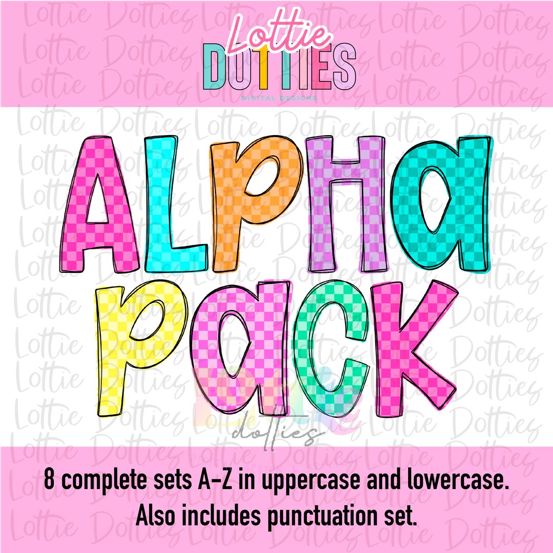 Checked Alpha Checkers Alpha PNG - Sublimation Alphabet - Alpha Pack - Instant ...