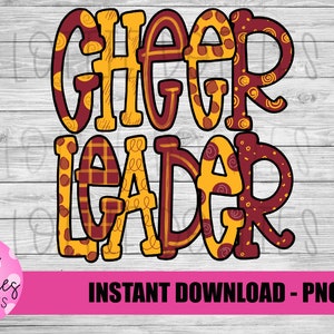 Cheerleader Png - Cheerleader Sublimation File - Maroon and Gold - Instant download - Digital Download