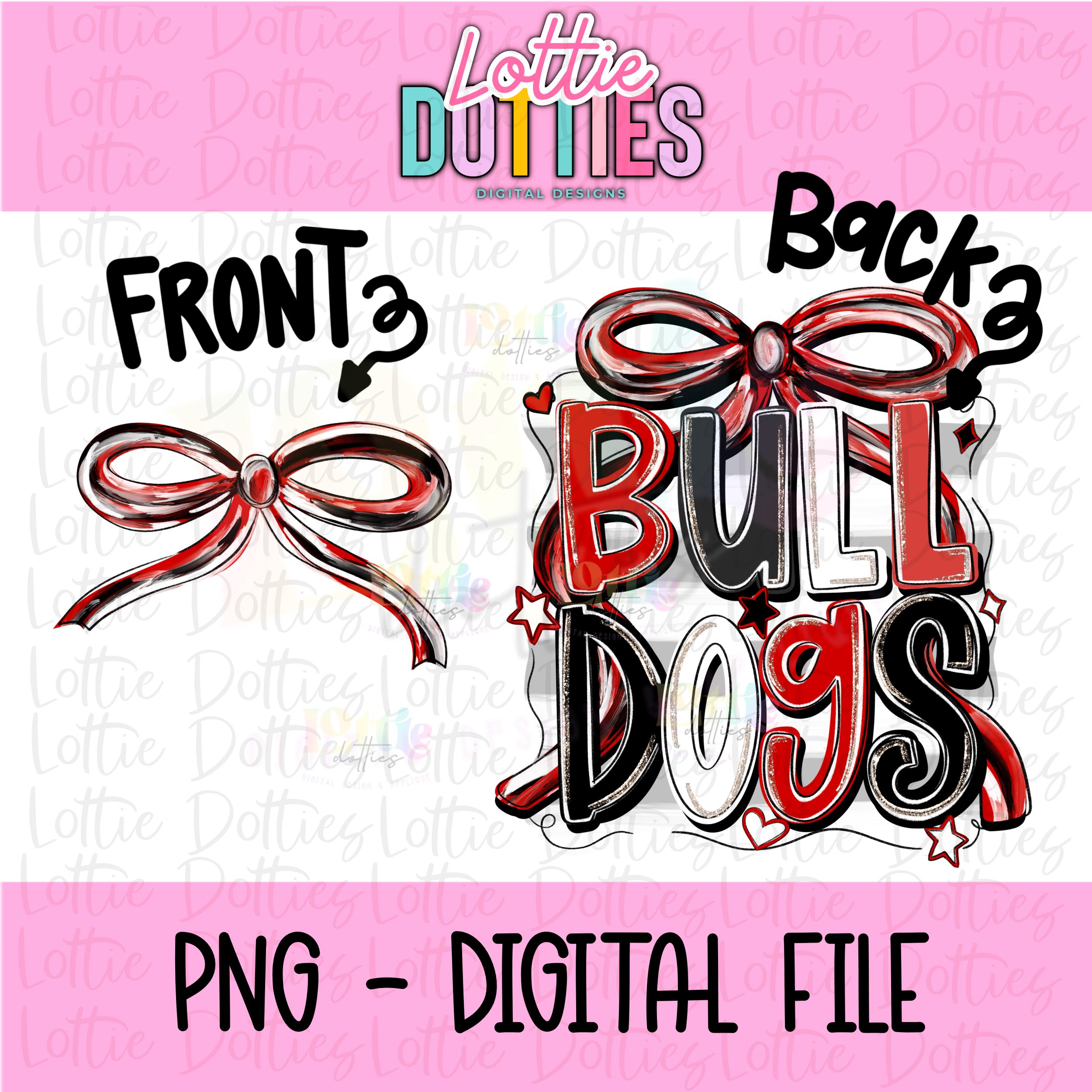 Bulldogs PNG - Red and Black sublimation design - Digital Download