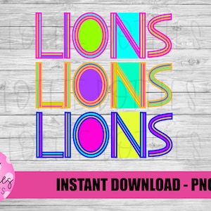 Lions PNG - Lions sublimation design - Digital Download