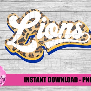 Lions PNG - Lions sublimation design - Digital Download - Gold and Royal