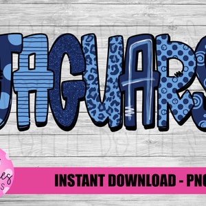 Jaguare PNG - Jaguare Sublimationsdesign - Digital Download - Blau und Marine