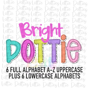 Bright Dottie Alphabet - Black and White Polka Dot Alpha Pack - Alphabet Clipart - Instant Download  - Alpha Pack