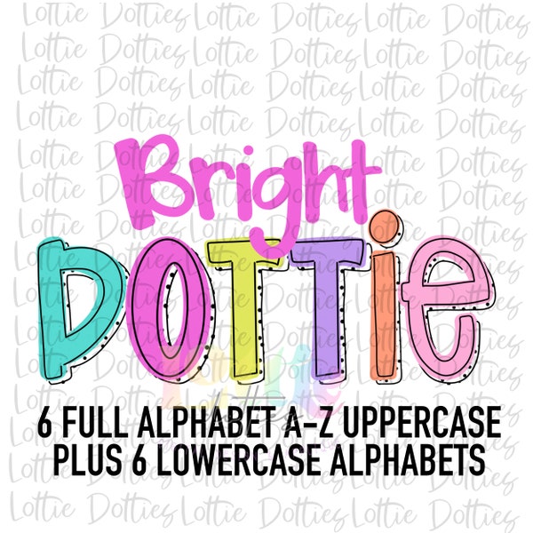 Bright Dottie Alphabet - Black and White Polka Dot Alpha Pack - Alphabet Clipart - Instant Download  - Alpha Pack