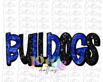 Bulldogs Png - Digital Designs - Mascot Team Design - Rhinestone