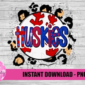 Huskies Baseball - Huskies Png - Digital Designs - Mascot Team Design
