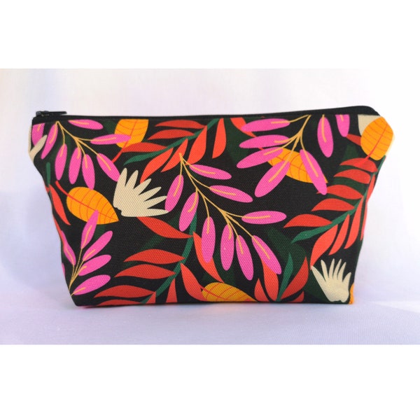 Floral Makeup Bag, Floral Cosmetic Bag, Toiletry Bag, Zip Pouch, Floral Make up Bag, Make-up Bag, Beauty Bag, Cosmetic Pouch, Pencil Case