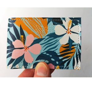 Recycled Leather Travel Card Holder, Floral Oyster Card Holder, Bus Pass Holder, Travel Pass Holder, Travelcard Holder, Travel Wallet