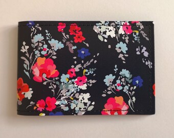 Recycled Leather Travel Card Holder, Floral Oyster Card Holder, Bus Pass Holder, Travel Pass Holder, Floral Travelcard Holder, Travel Wallet