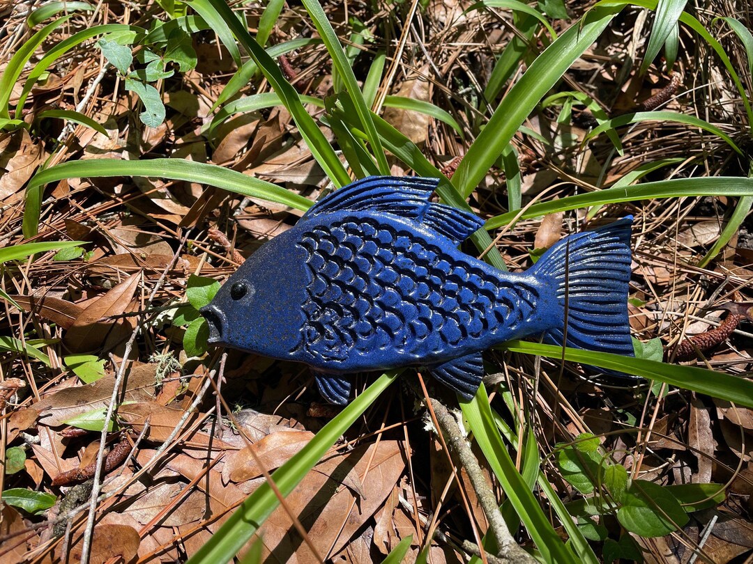 Wood Carved Fish Wall Art, Wood Fish Whimsical Carving Wall Art, Wood