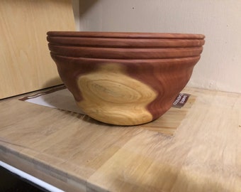 Hand turned cedar wood bowl