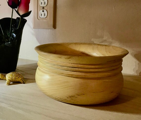 Hand turned maple bowl, handmade wood bowl home decor
